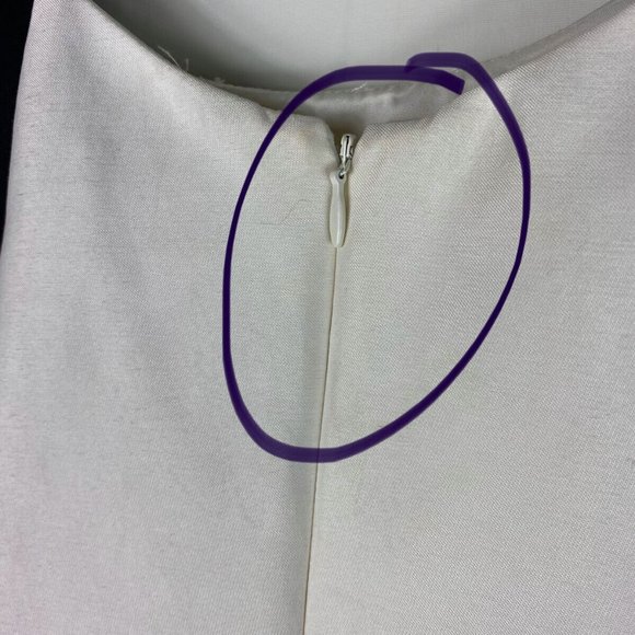 NWT H Halston Dress 4 Small Black Ivory Colorblock Stripe Slvlss Party Cocktail - Picture 4 of 7